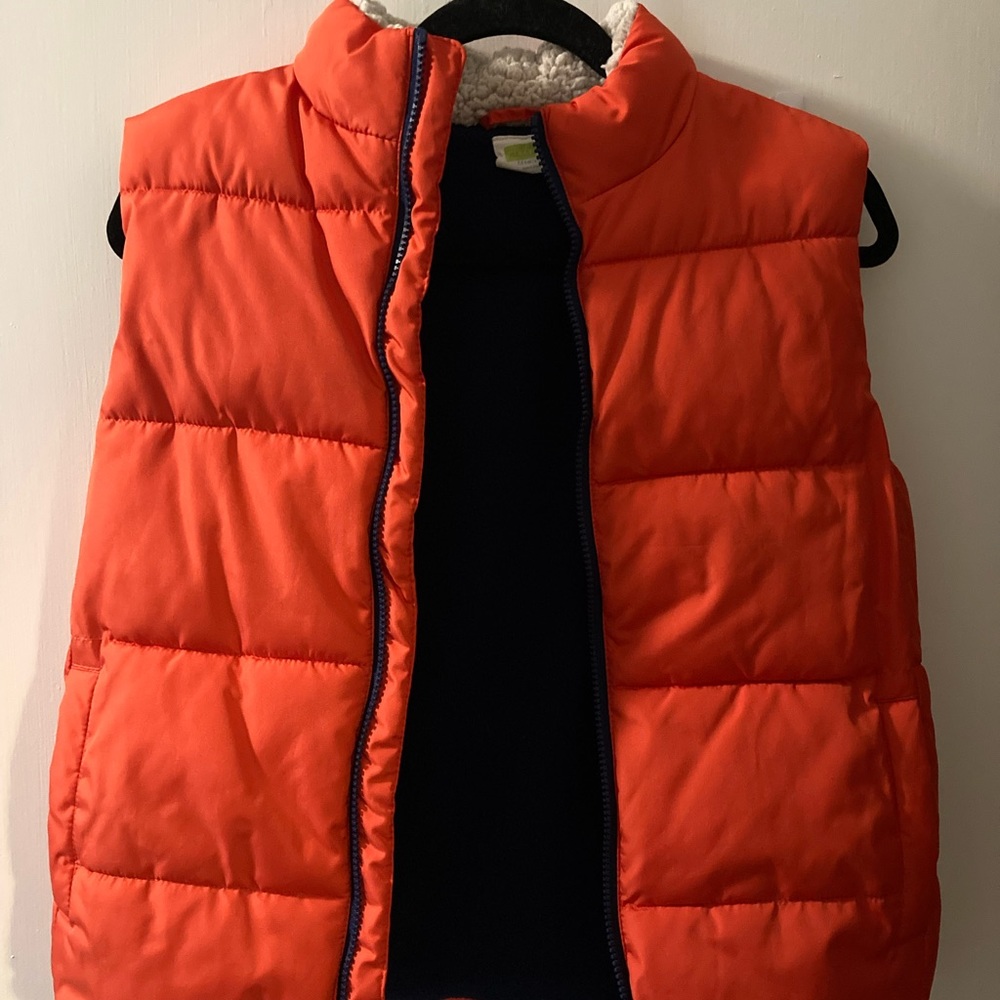 Orange puffy vest